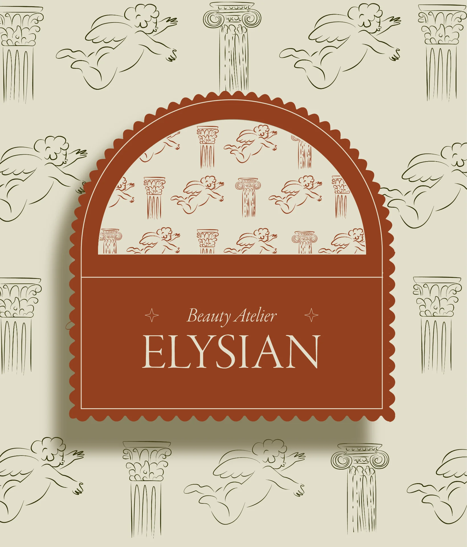 Elysian arched print composition
