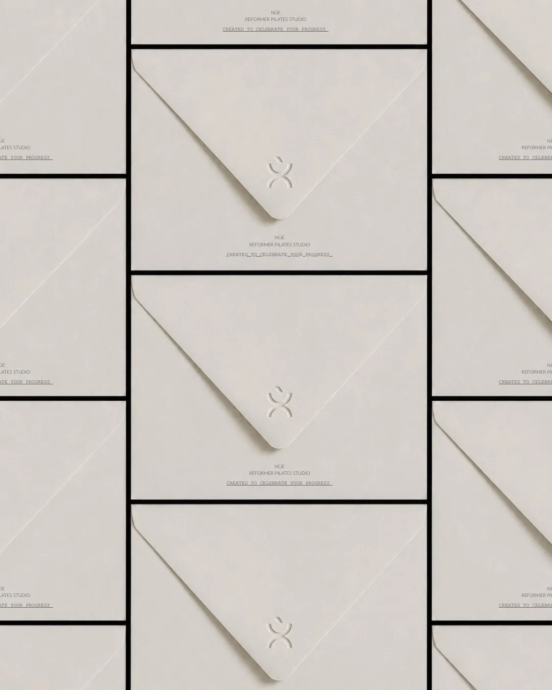 NÙE envelopes arranged in a grid