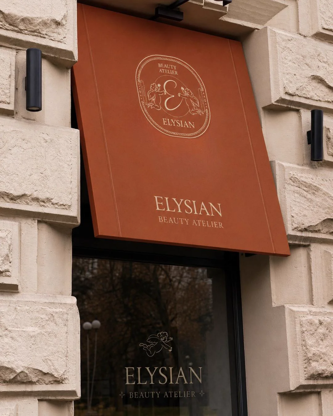 Elysian Beauty Atelier terracotta storefront awning